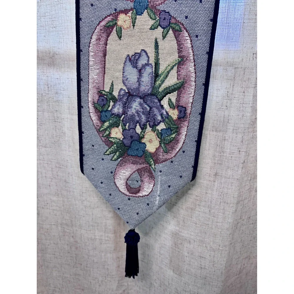 Manual Woodworkers Weavers Mother Bell Pull Floral Tapestry Wall Hanging 6.75x41